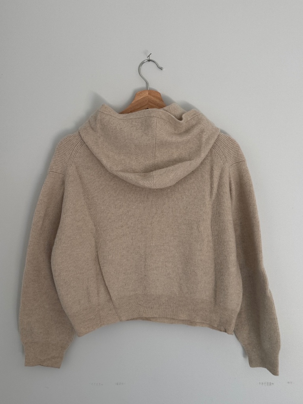 Nanushka MOG Cashmere Wool Knit Hoodie in Taupe - Picture 3 of 9